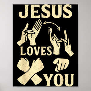 Asl-Lehrer Amerikanische Gebärdensprache Christlic Poster