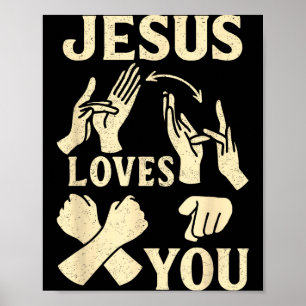 Asl-Lehrer Amerikanische Gebärdensprache Christlic Poster