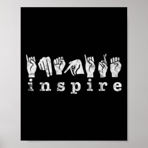 ASL-Lehrer Amerikanische Gebärdensprache Gehörlose Poster