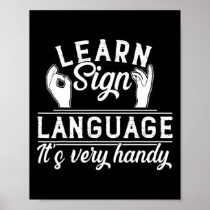ASL LehrerInnen lernen Signatur-Sprache Poster