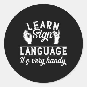 ASL LehrerInnen lernen Signatur-Sprache Runder Aufkleber
