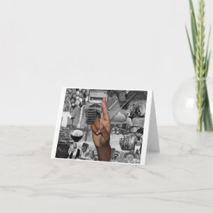 ASL Letter R mit BildCollage Dankeskarte