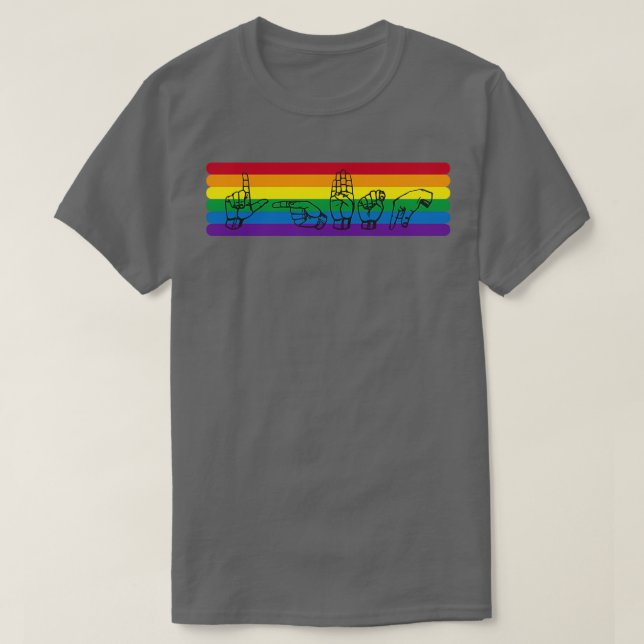 ASL LGBTQ Rainbow T-Shirt (Design vorne)