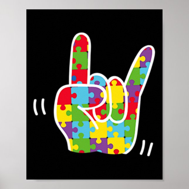 Asl Liebe Gebärdensprache Autismus Aufklärung Mona Poster (Vorne)