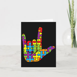 Asl Liebe Gebärdensprache Autistische Puzzle Autis Karte