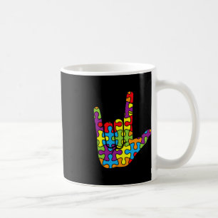 ASL Liebe Gebärdensprache Autistisches Puzzle Auti Kaffeetasse