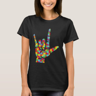 ASL Liebe Gebärdensprache Handautismus Sensibilisi T-Shirt
