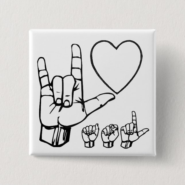 asl-Liebe, Herz, asl Button (Vorderseite)