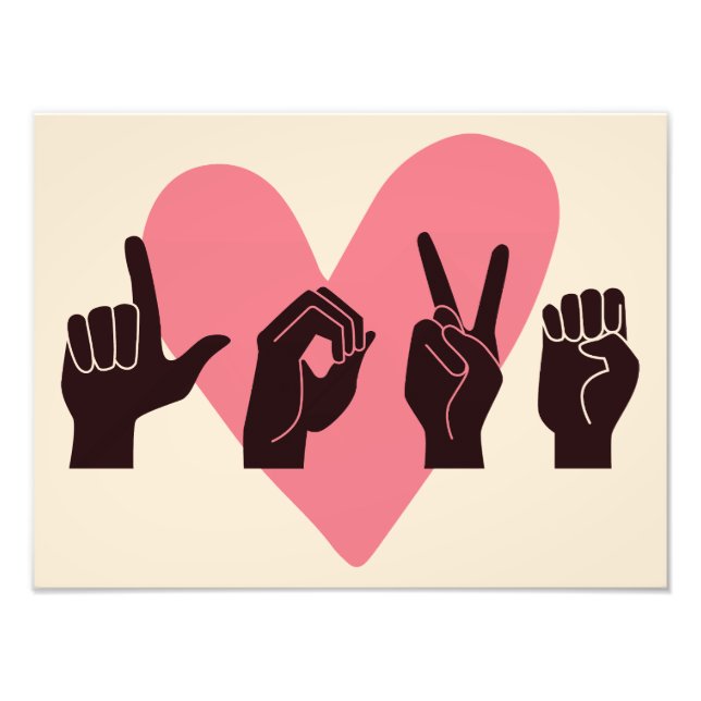 ASL Liebe IV - Valentinstag Fotodruck (Vorne)