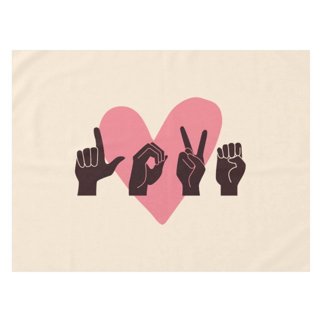 ASL Liebe IV - Valentinstag Tischdecke (Vorderseite (Horizontal))