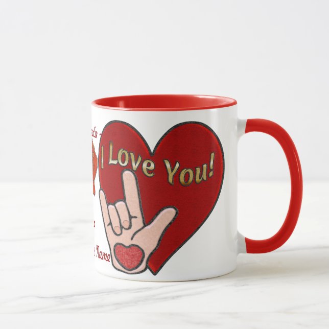 ASL-Liebe (Personalisiert) Tasse (Rechts)