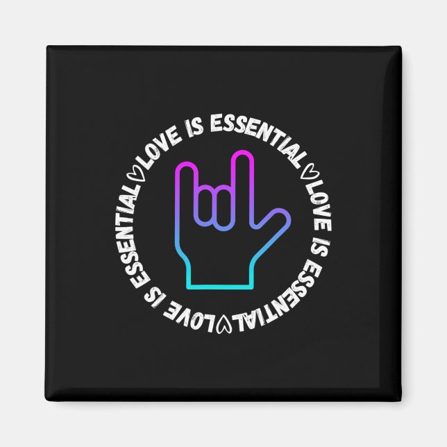 ASL Liebe Schild Behinderung Bewusstsein Magnet (Vorne)