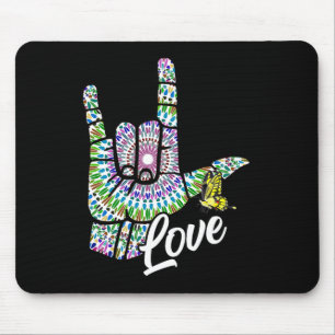 ASL Liebe Sie geben Gebärdensprache Butterfly Deaf Mousepad
