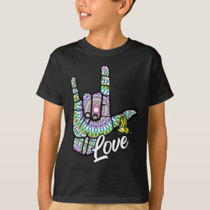 ASL Liebe Sie geben Gebärdensprache Butterfly Deaf T-Shirt