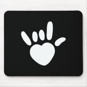 ASL Liebe Sign American Sign Language Deawarenes Mousepad