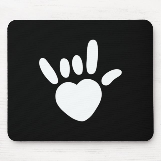 ASL Liebe Sign American Sign Language Deawarenes Mousepad (Vorne)