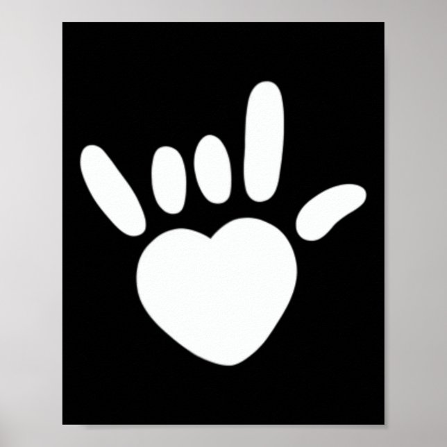 ASL Liebe Sign American Sign Language Deawarenes Poster (Vorne)