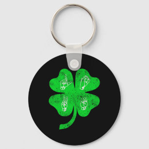 ASL Liebe Sign Language St Patrick's Day Deaf Awar Schlüsselanhänger