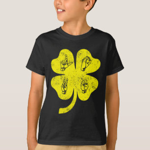 ASL Liebe Sign Language St Patrick's Day Deaf Awar T-Shirt