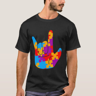 Asl Liebe Signage Language Autismus Awareness Supp T-Shirt
