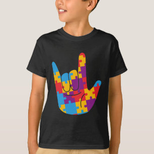 ASL Liebe Signage Language Autismus Awareness Supp T-Shirt