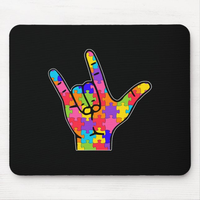 ASL Liebe Signage Language Autismus Geschenkgutsch Mousepad (Vorne)