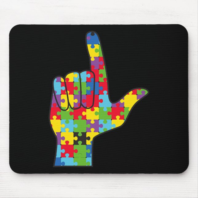 ASL Liebe Signature Autismus Sensibilisierung Unte Mousepad (Vorne)