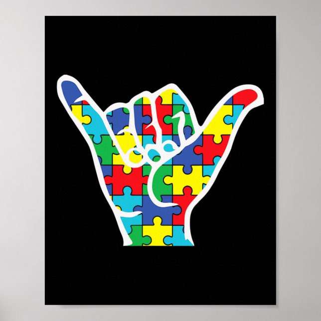 Asl Liebe signieren Hand Autismus Sensibilisierung Poster (Vorne)