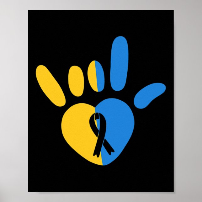 ASL Liebe Signieren Non-verbal Down Syndrome Aware Poster (Vorne)