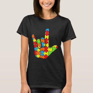 Asl Liebe signierter Autismus Geschenkgutschrift T-Shirt