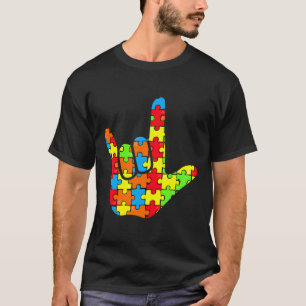 Asl Liebe signierter Autismus Geschenkgutschrift T-Shirt