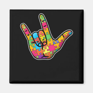 ASL Liebe Signing Language Autismus Awareness Supp Magnet