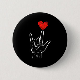 Asl Liebeshandzeichen Herz Valentinstag Männer Fra Button
