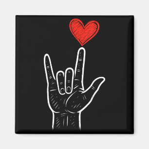 Asl Liebeshandzeichen Herz Valentinstag Männer Fra Magnet