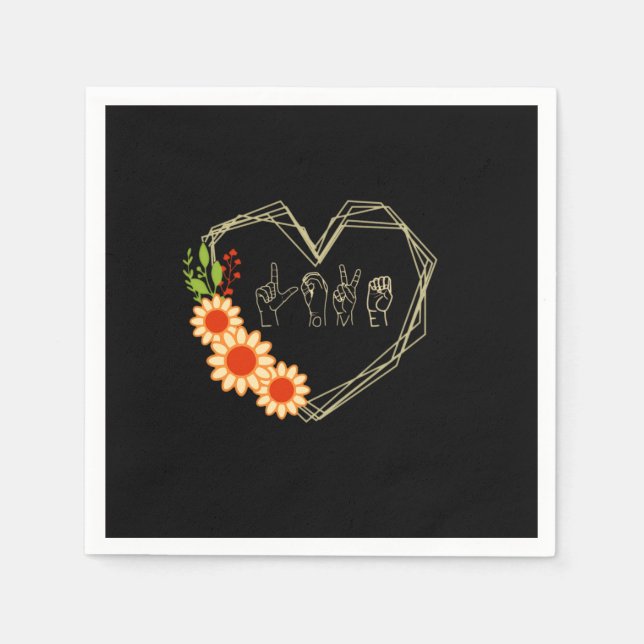 asl-liebeszeichen-design serviette (Vorderseite)