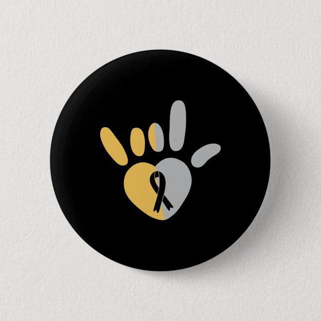 Asl Love Sign American Sign Language Deaf Awarenes Button (Vorderseite)