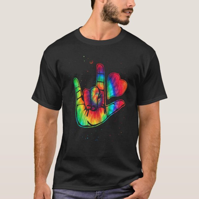 ASL Love Sign Language Autism Awareness Support  2 T-Shirt (Vorderseite)