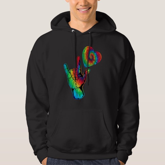 ASL Love Sign Language Autism  Awareness Support   Hoodie (Vorderseite)