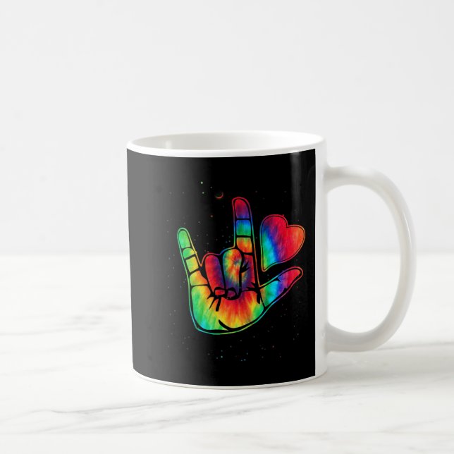 ASL Love Sign Language Hand Autism Awareness Suppo Kaffeetasse (Rechts)