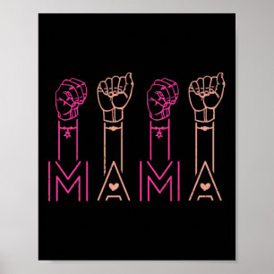 Asl Mama Amerikanische Gebärdensprache Gehörlosigk Poster