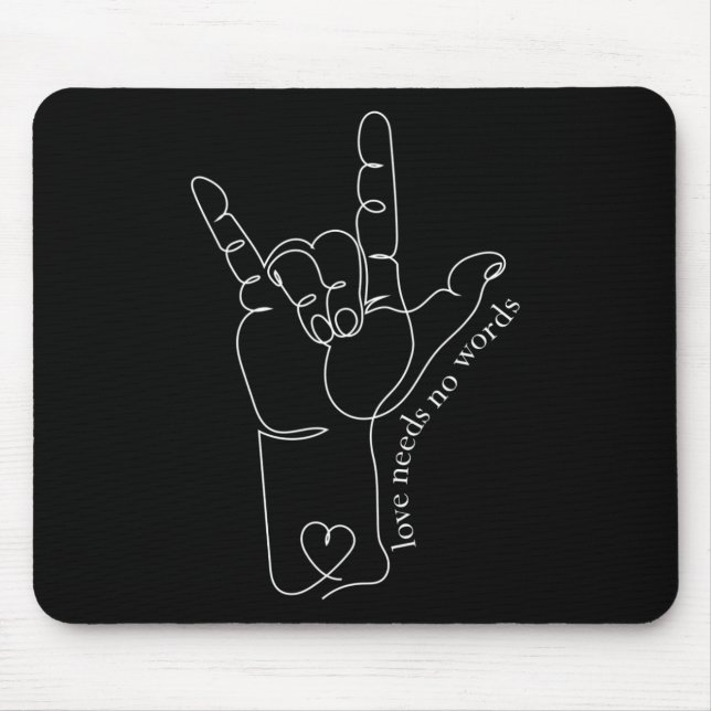 ASL Mama Vater Kinder Autismus Bewusstsein Lehrer  Mousepad (Vorne)