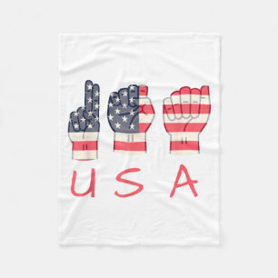 ASL Patriotische Mutter USA Gebärdensprachlehrer 4 Fleecedecke