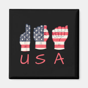 ASL Patriotische Mutter USA Gebärdensprachlehrerin Magnet
