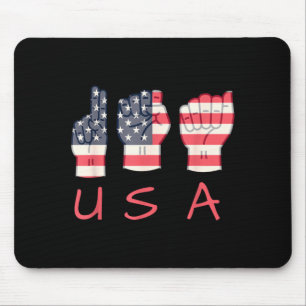 ASL Patriotische Mutter USA Gebärdensprachlehrerin Mousepad