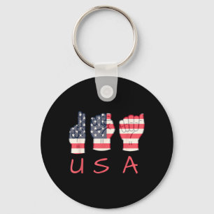 ASL Patriotische Mutter USA Gebärdensprachlehrerin Schlüsselanhänger