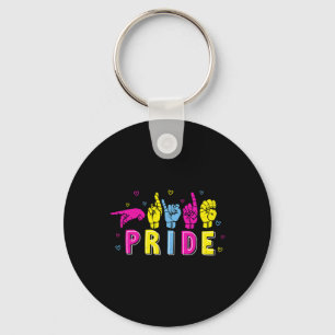 Asl Pride Pan Rainbow Sign Language Deaf Awareness Schlüsselanhänger