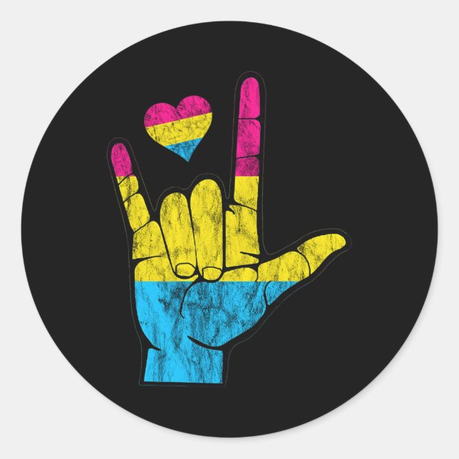 Asl Pride Panual Hearing Loss Deaf Bewusstsein Mon Runder Aufkleber (Vorderseite)