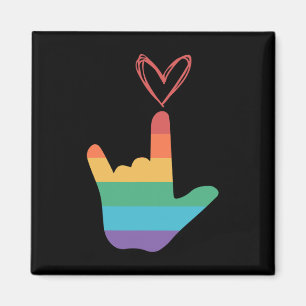 Asl Regenbogen-Liebe-Symbol Gehörlos  Magnet