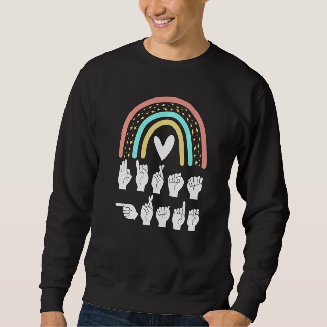 ASL School American Sign Language Sweatshirt (Vorderseite)