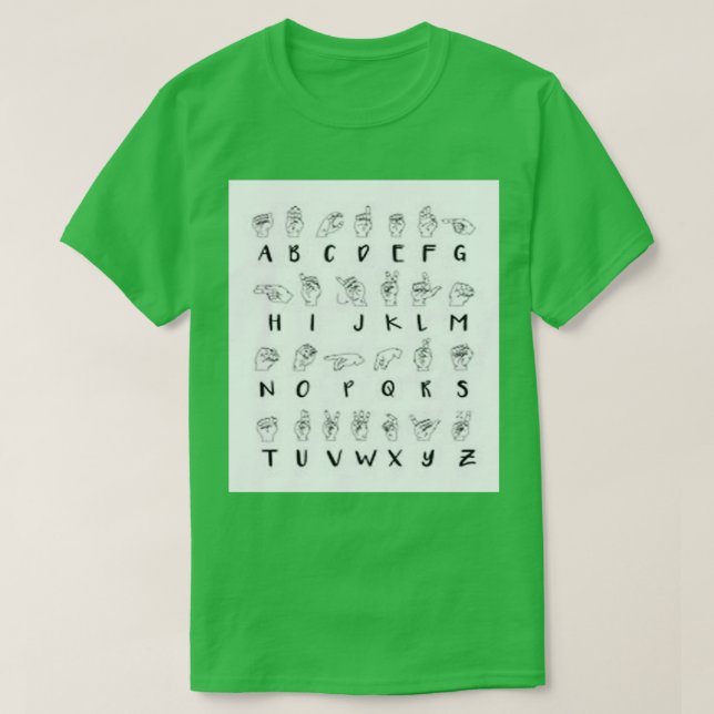 ASL Sign Language Alphabet T-Shirt (Design vorne)